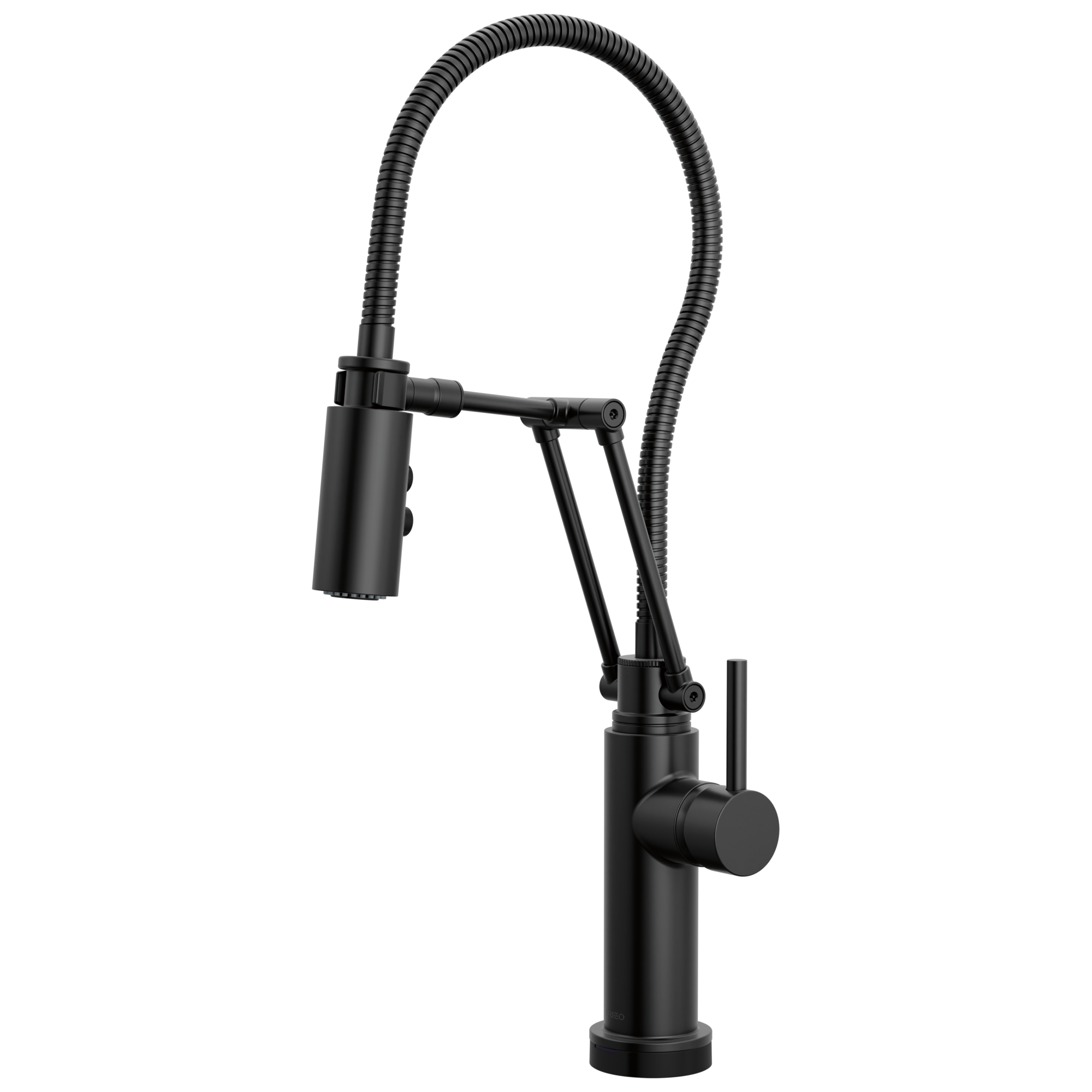 Brizo Odin Mezcladora Articulante SmartTouch® con Manguera Integrada — Negro Mate — Manija Metálica