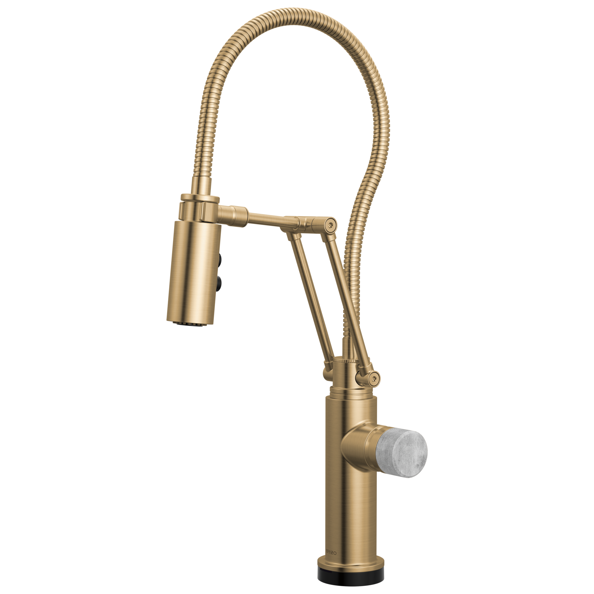 Brizo Odin Mezcladora Articulante SmartTouch® con Manguera Integrada — Oro Luxe — Perilla de Concreto