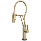 Brizo Odin Mezcladora Articulante SmartTouch® con Manguera Integrada — Oro Luxe — Manija Metálica