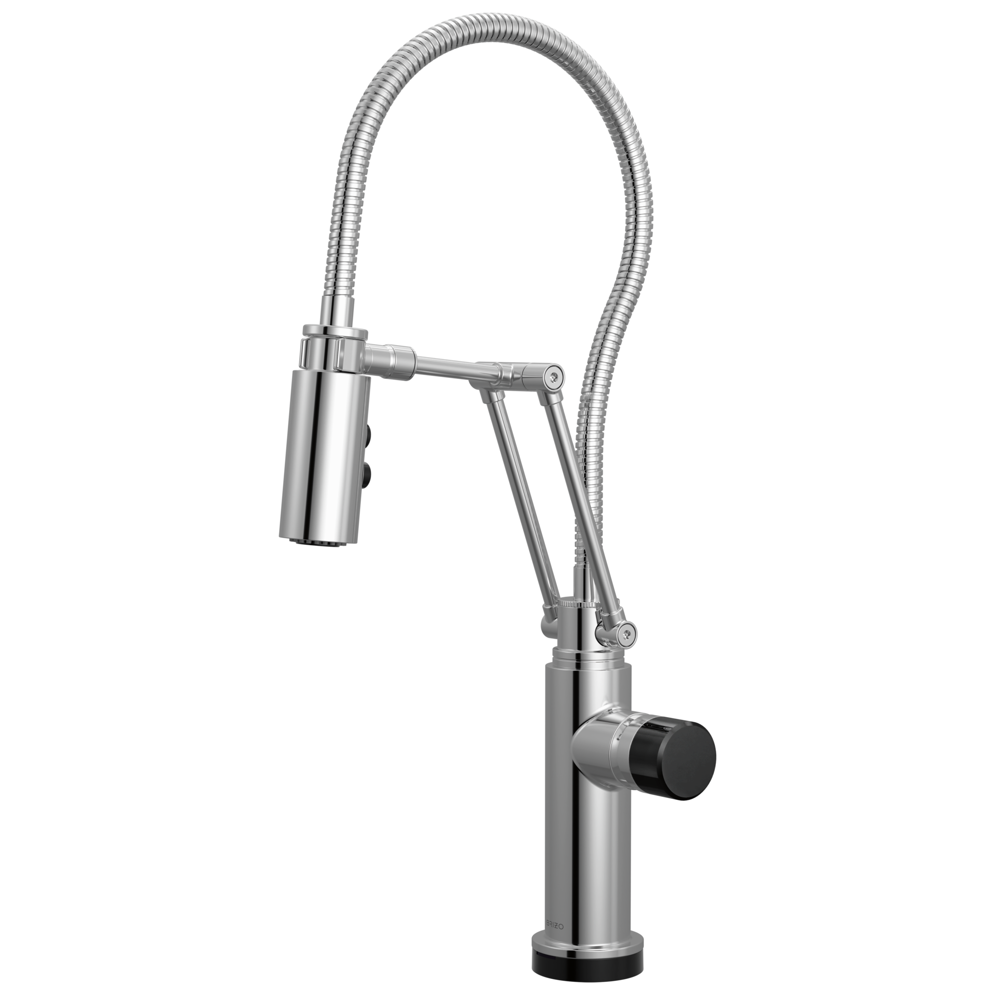 Brizo Odin Mezcladora Articulante SmartTouch® con Manguera Integrada — Cromo — Perilla con Cristal Negro