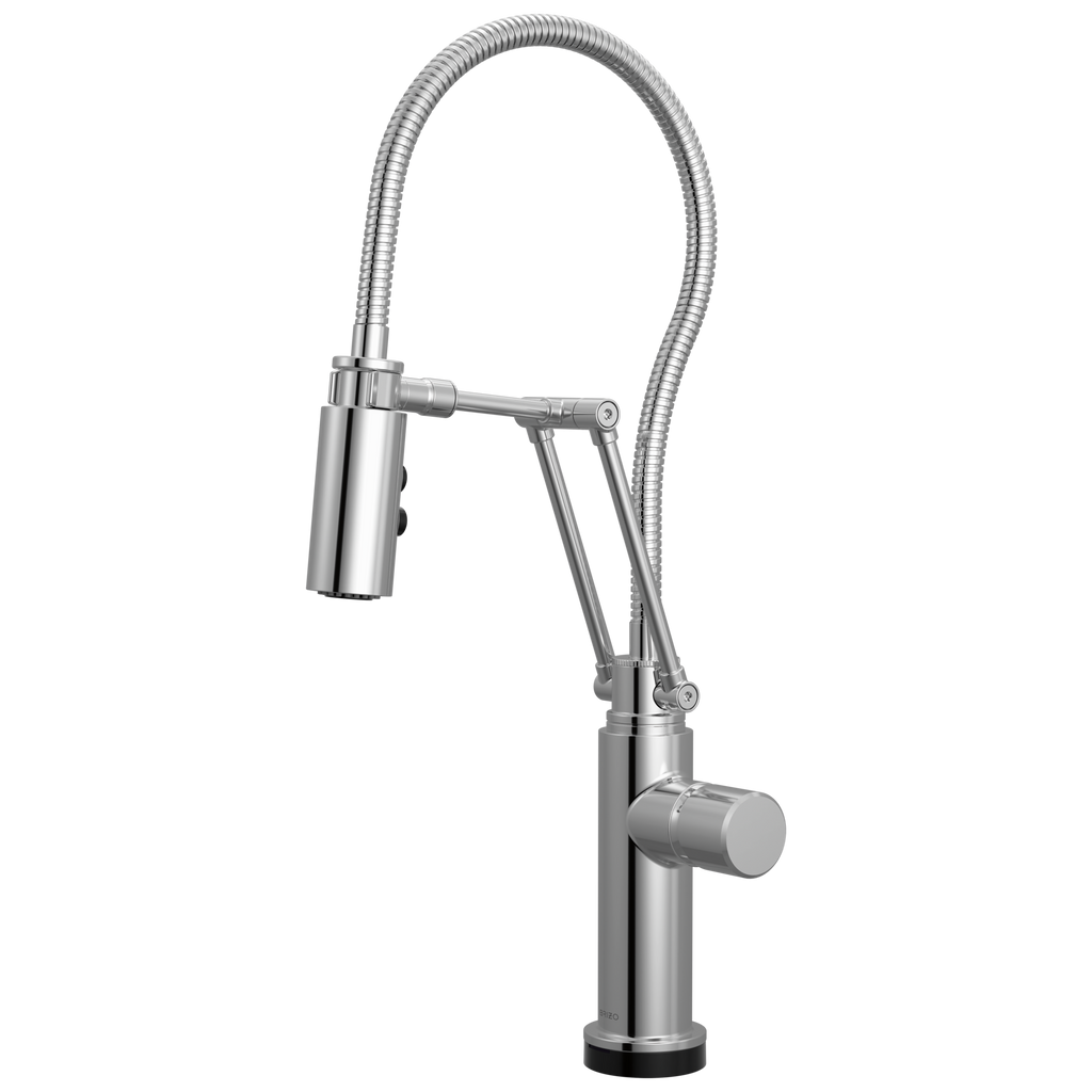 Brizo Odin Mezcladora Articulante SmartTouch® con Manguera Integrada — Cromo — Perilla Metálica