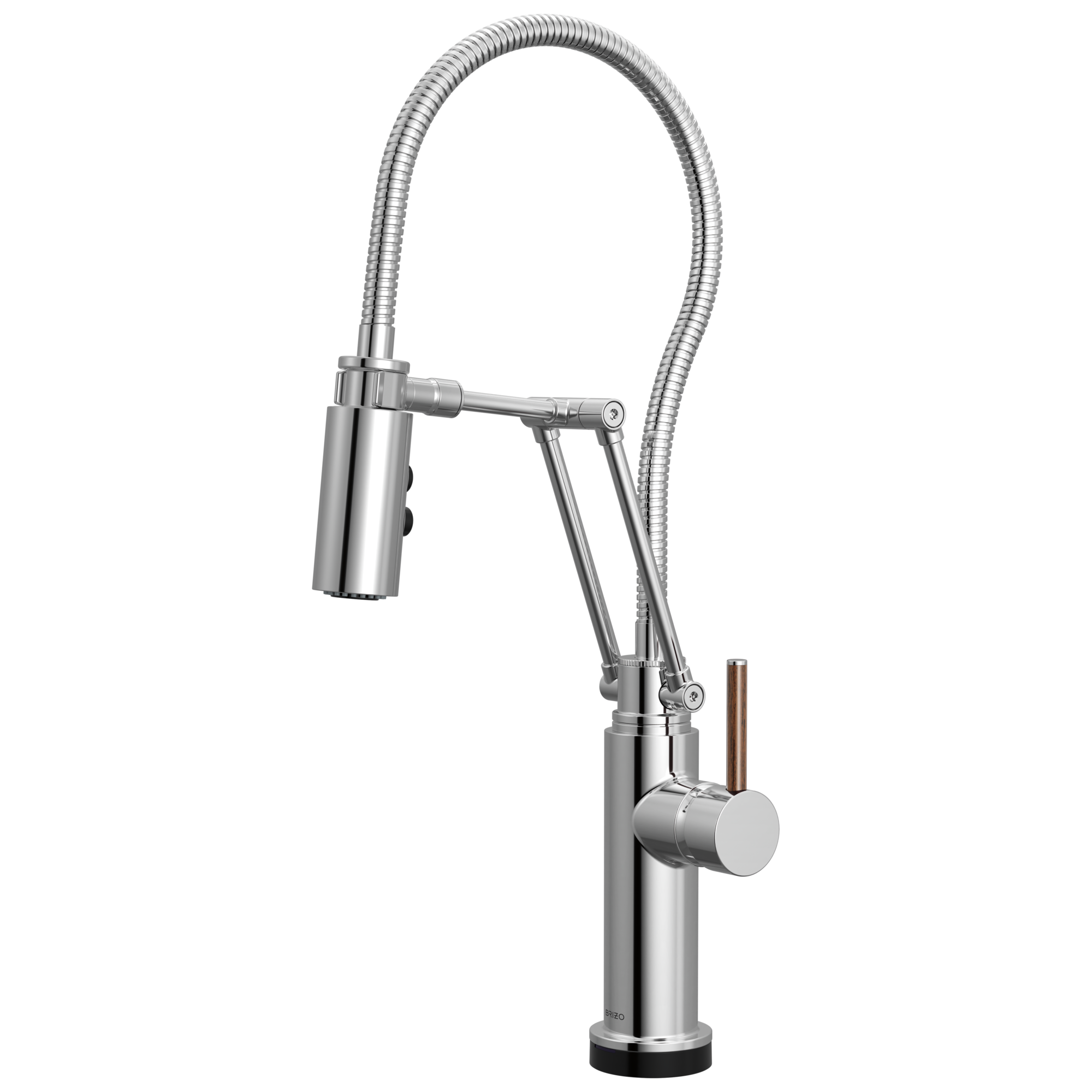 Brizo Odin Mezcladora Articulante SmartTouch® con Manguera Integrada — Cromo — Manija de Madera