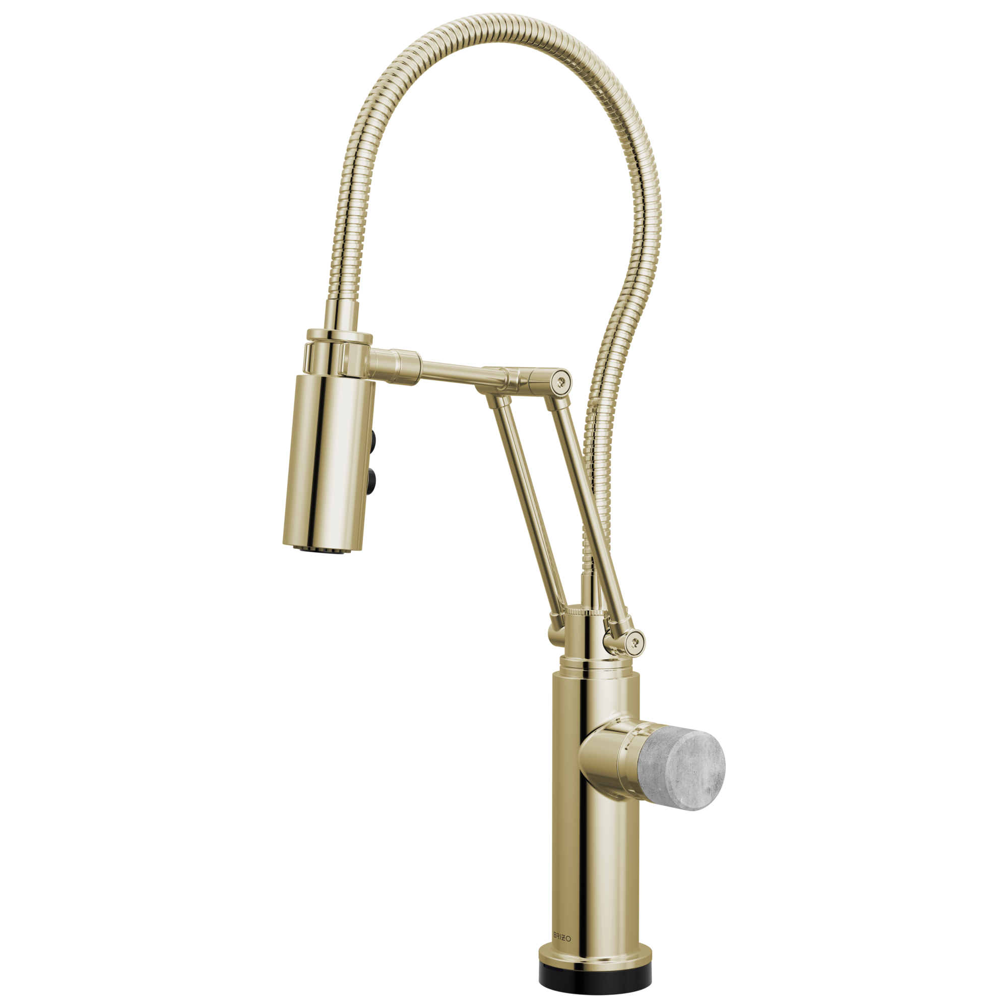 Brizo Odin Mezcladora Articulante SmartTouch® con Manguera Integrada — Níquel Pulido — Perilla de Concreto