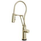 Brizo Odin Mezcladora Articulante SmartTouch® con Manguera Integrada — Níquel Pulido — Perilla Metálica