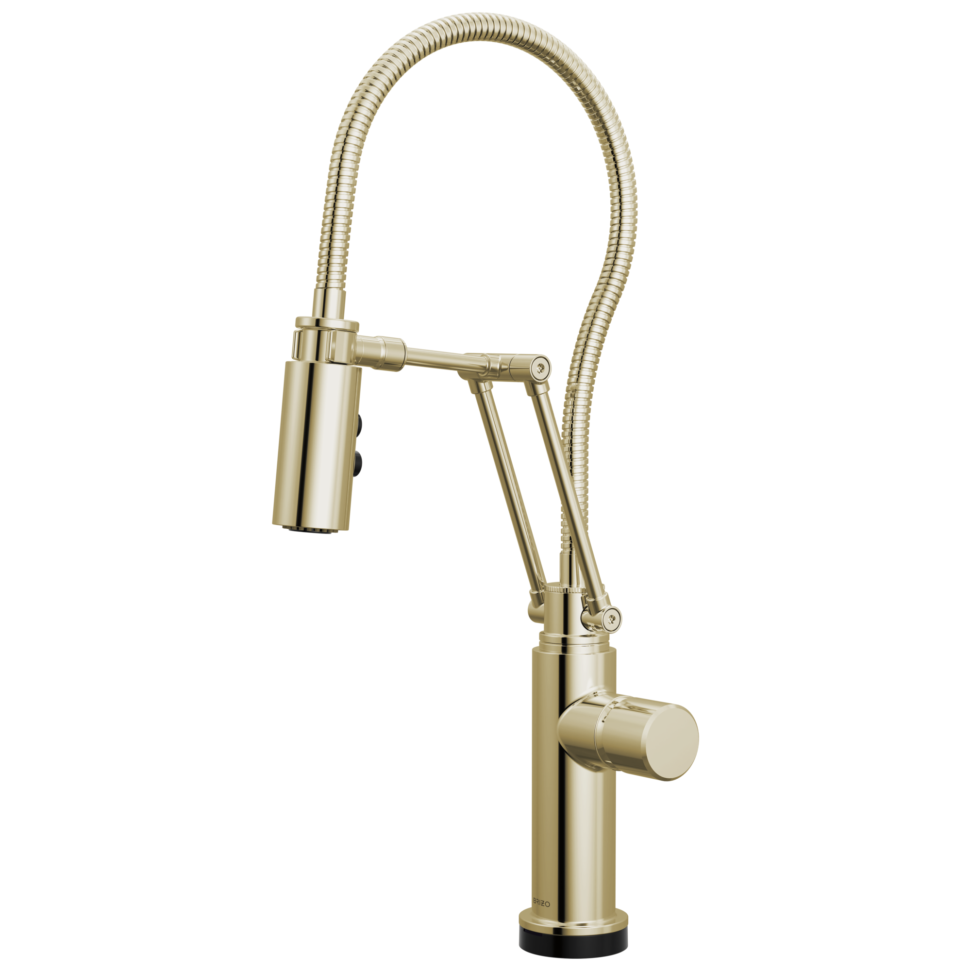 Brizo Odin Mezcladora Articulante SmartTouch® con Manguera Integrada — Níquel Pulido — Perilla Metálica