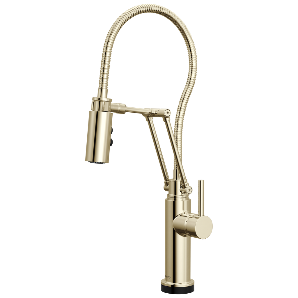 Brizo Odin Mezcladora Articulante SmartTouch® con Manguera Integrada — Níquel Pulido — Manija Metálica