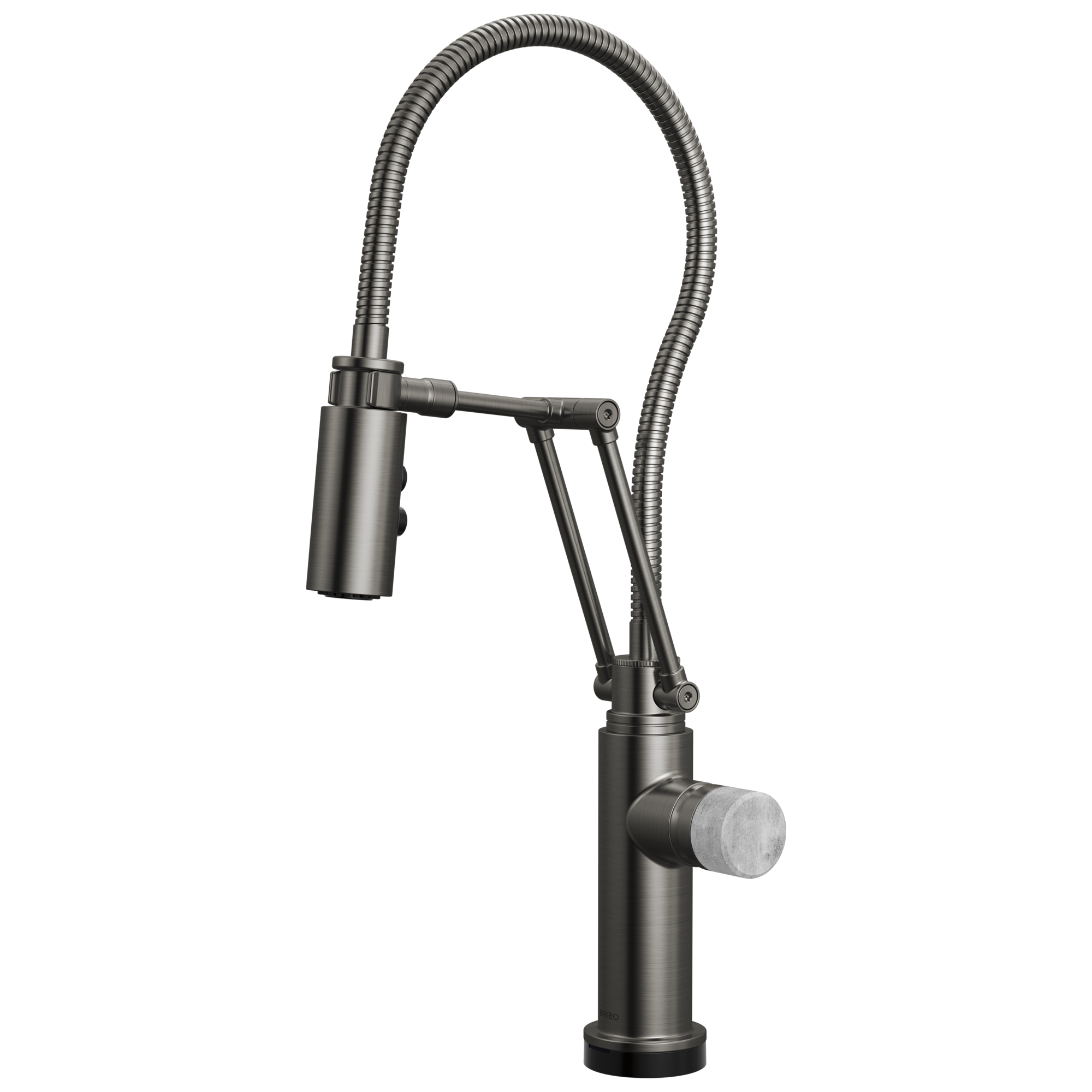 Brizo Odin Mezcladora Articulante SmartTouch® con Manguera Integrada — Acero Luxe — Perilla de Concreto