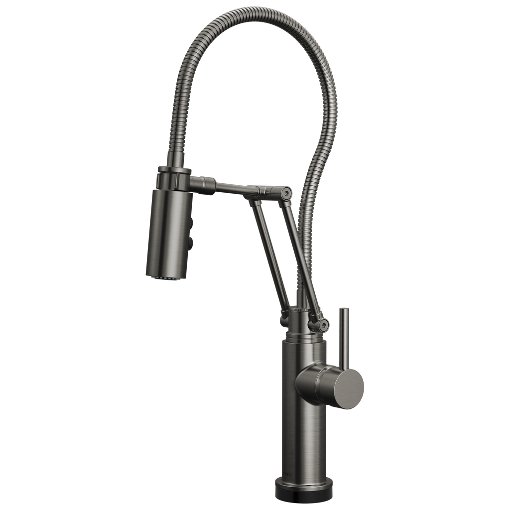 Brizo Odin Mezcladora Articulante SmartTouch® con Manguera Integrada — Acero Luxe — Manija Metálica