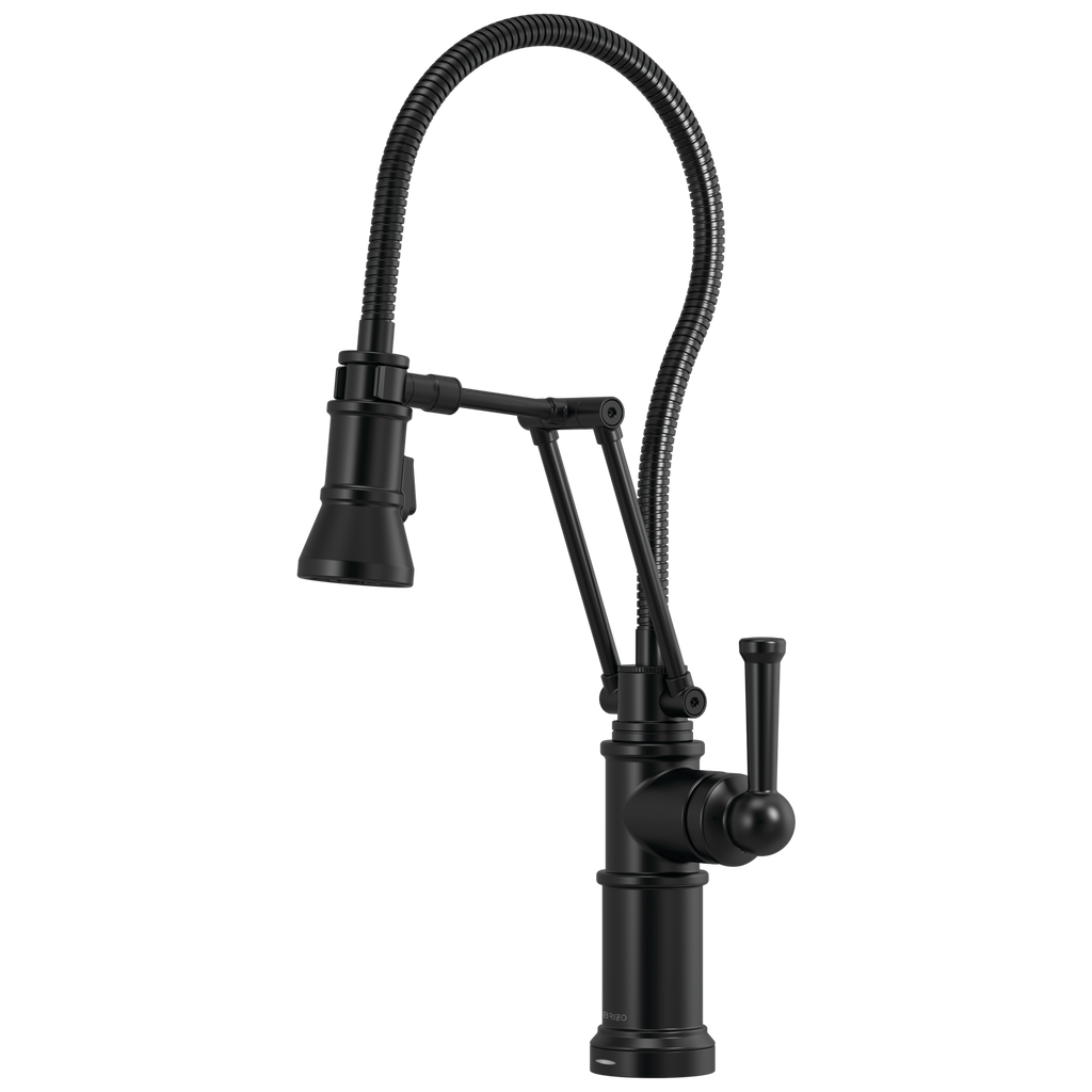 Brizo Artesso Mezcladora Articulante SmartTouch® con Manguera Integrada — Negro Mate