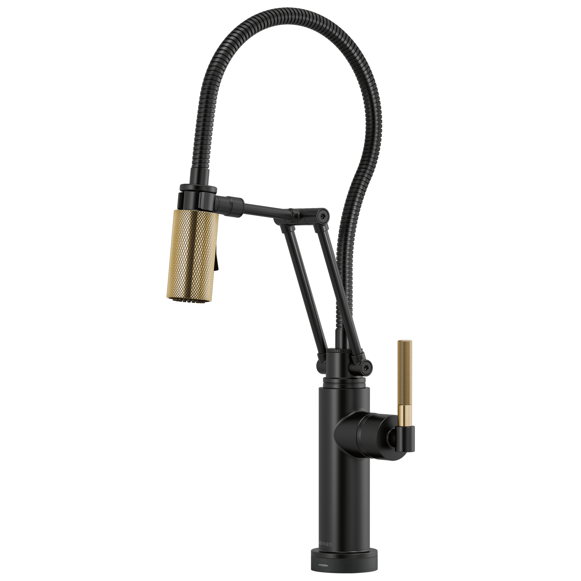 Brizo Litze Mezcladora Articulante SmartTouch® con Manguera Integrada (64143LF) — Negro Mate/Oro Luxe