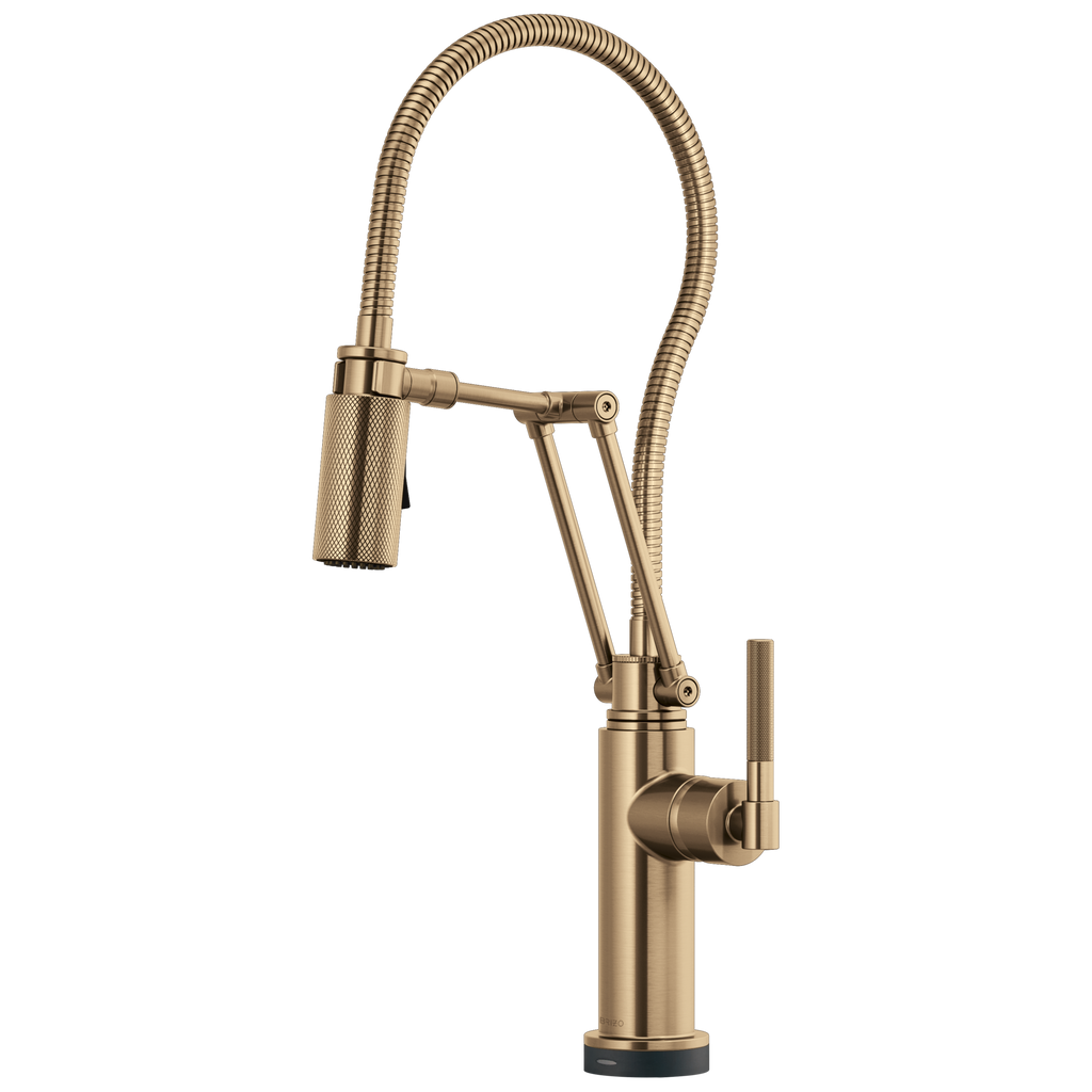 Brizo Litze Mezcladora Articulante SmartTouch® con Manguera Integrada (64143LF) — Oro Luxe