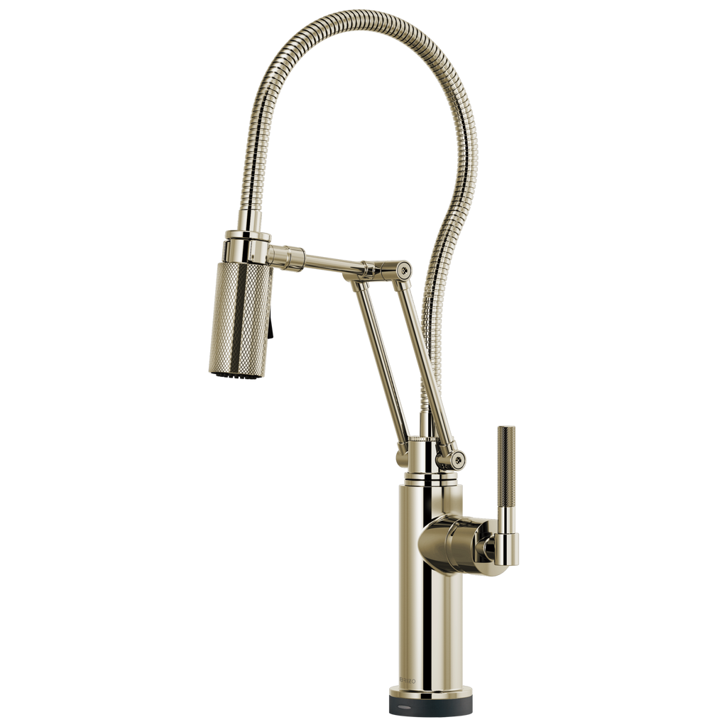 Brizo Litze Mezcladora Articulante SmartTouch® con Manguera Integrada (64143LF) — Níquel Pulido