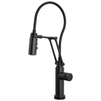 Brizo Odin Mezcladora Articulante SmartTouch® — Negro Mate — Perilla con Cristal Negro