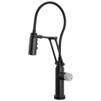 Brizo Odin Mezcladora Articulante SmartTouch® — Negro Mate — Perilla de Concreto