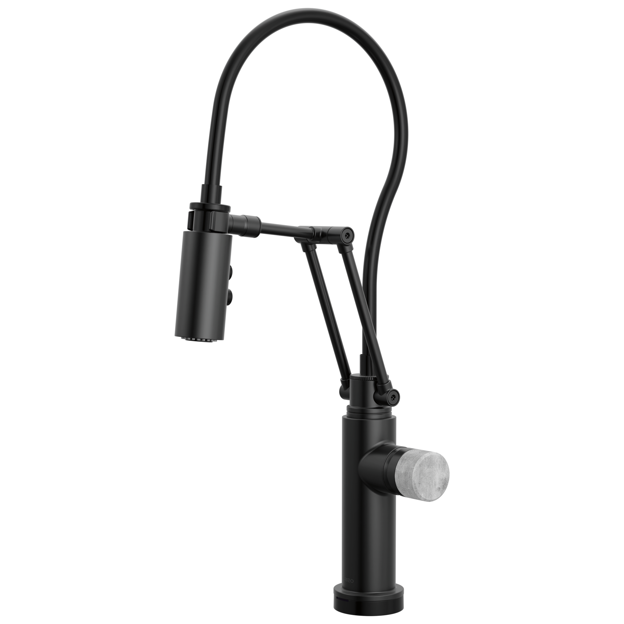 Brizo Odin Mezcladora Articulante SmartTouch® — Negro Mate — Perilla de Concreto