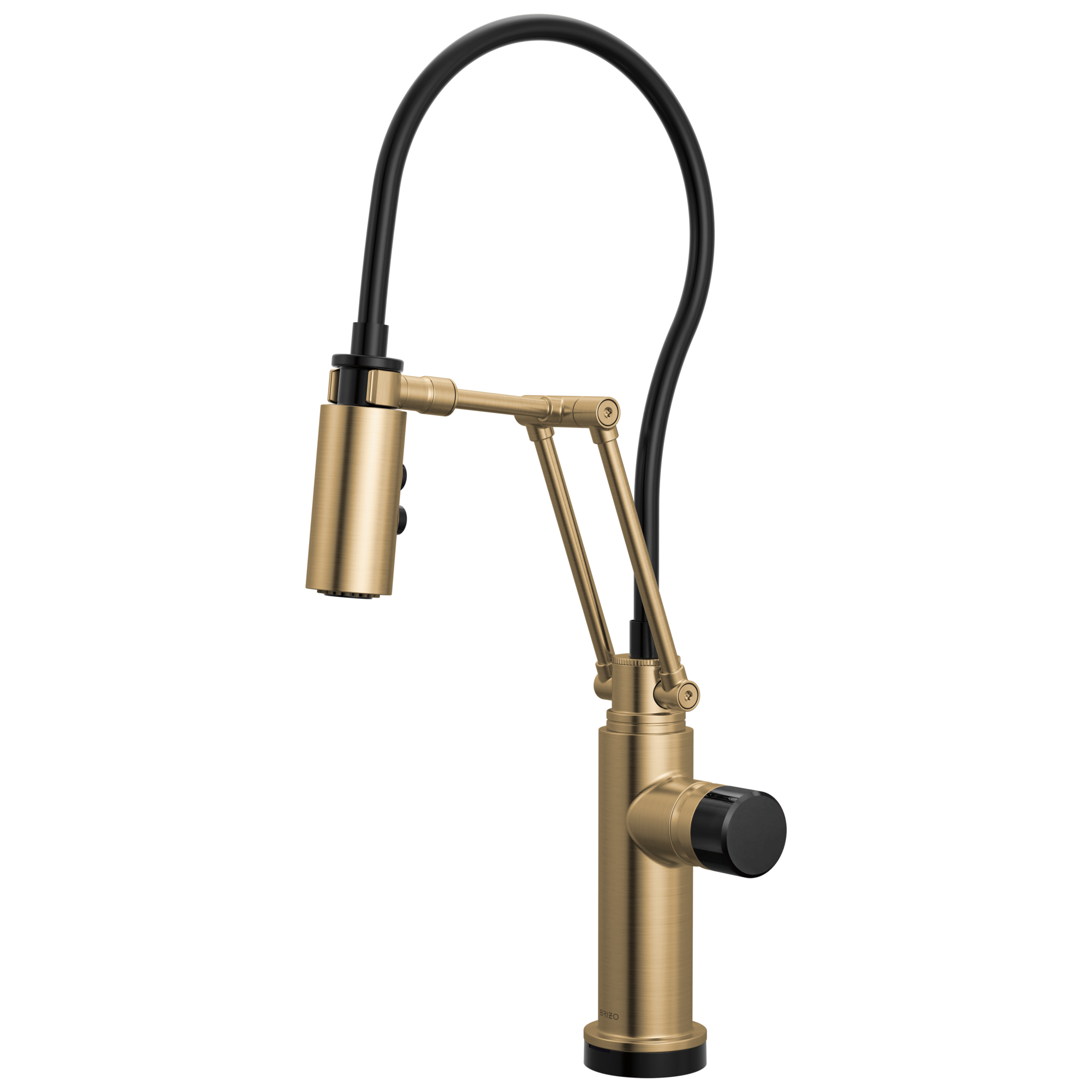 Brizo Odin Mezcladora Articulante SmartTouch® — Oro Luxe — Perilla con Cristal Negro