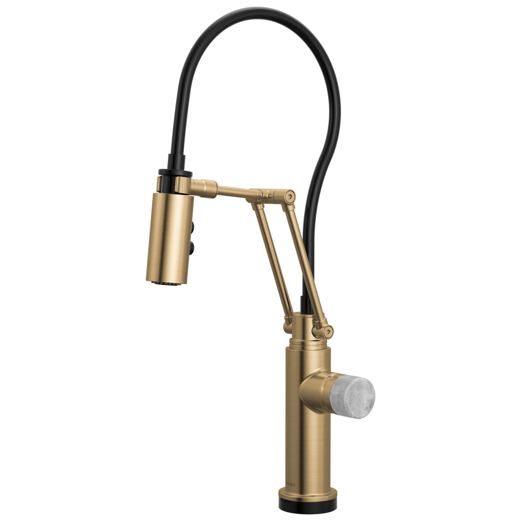 Brizo Odin Mezcladora Articulante SmartTouch® — Oro Luxe — Perilla de Concreto