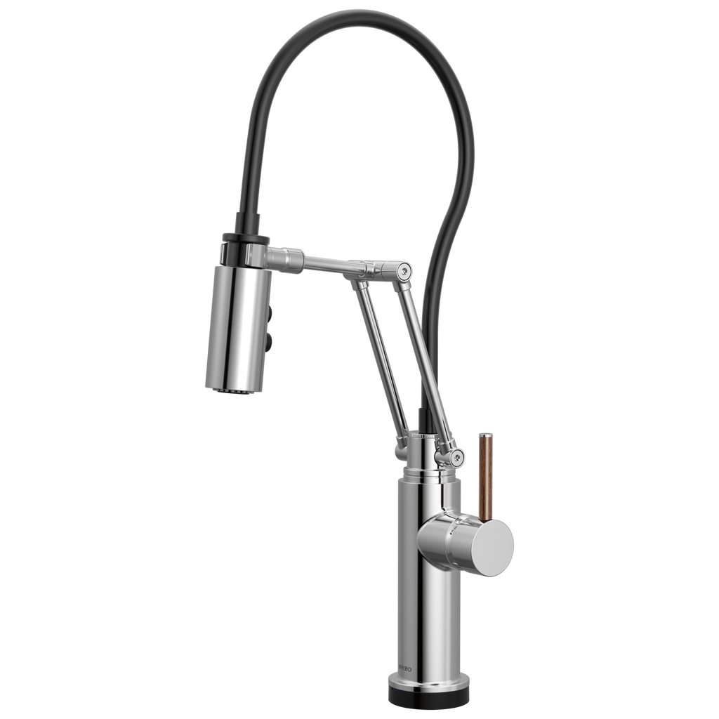 Brizo Odin Mezcladora Articulante SmartTouch® — Cromo — Manija de Madera