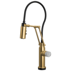 Brizo Odin Mezcladora Articulante SmartTouch® — Oro Pulido — Perilla de Concreto