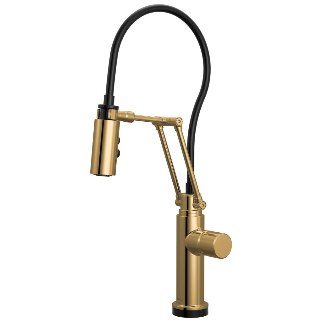 Brizo Odin Mezcladora Articulante SmartTouch® — Oro Pulido — Perilla Metálica