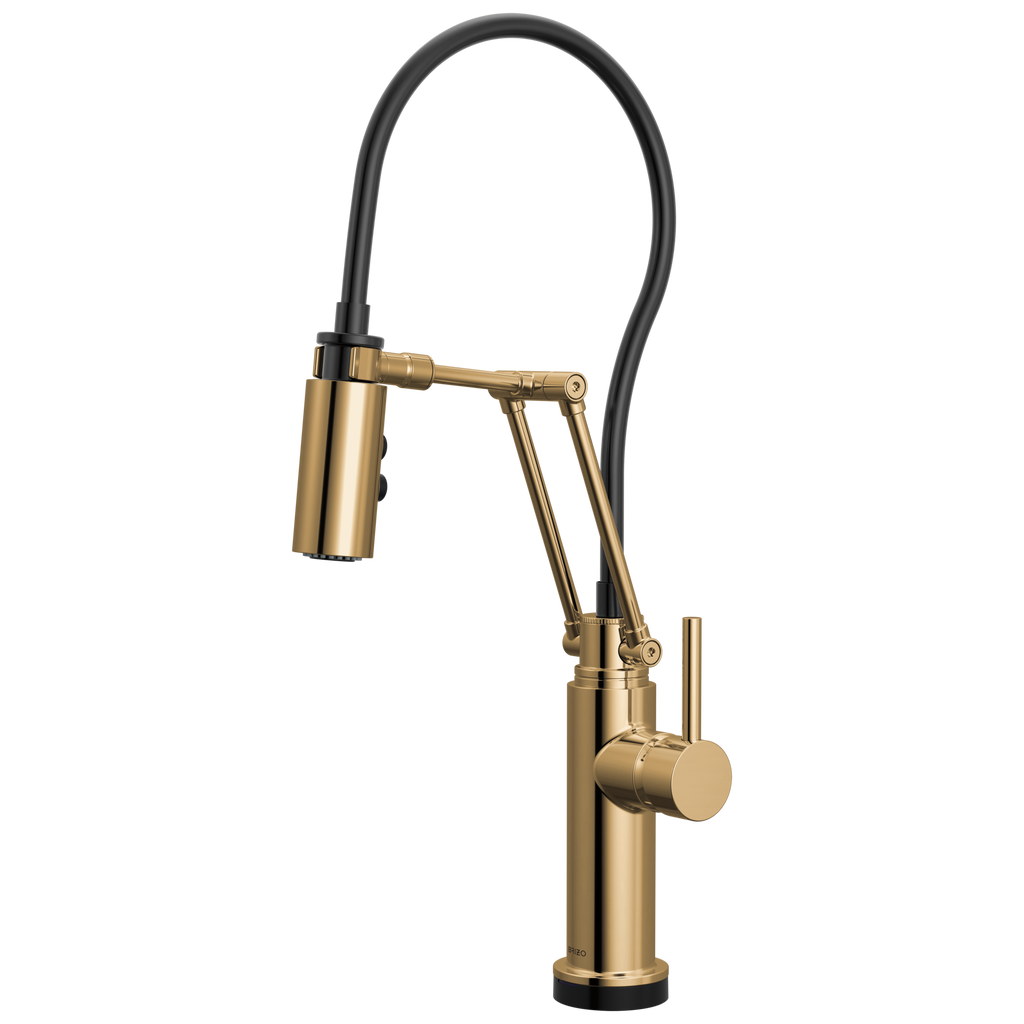 Brizo Odin Mezcladora Articulante SmartTouch® — Oro Pulido — Manija Metálica