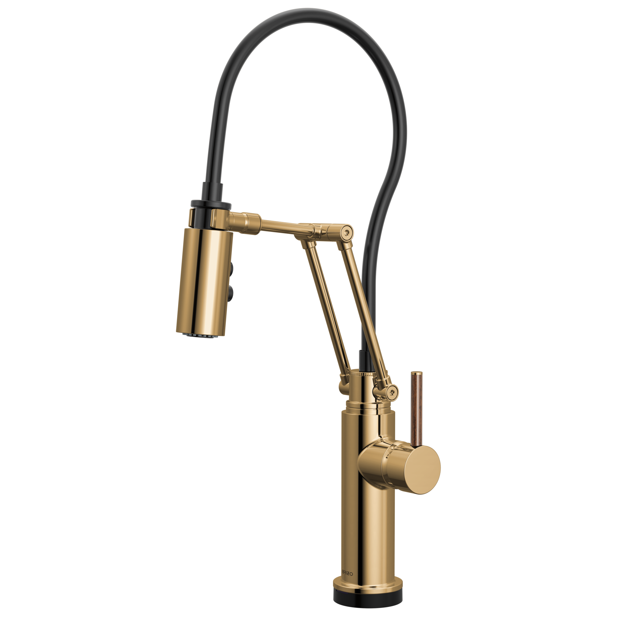 Brizo Odin Mezcladora Articulante SmartTouch® — Oro Pulido — Manija de Madera