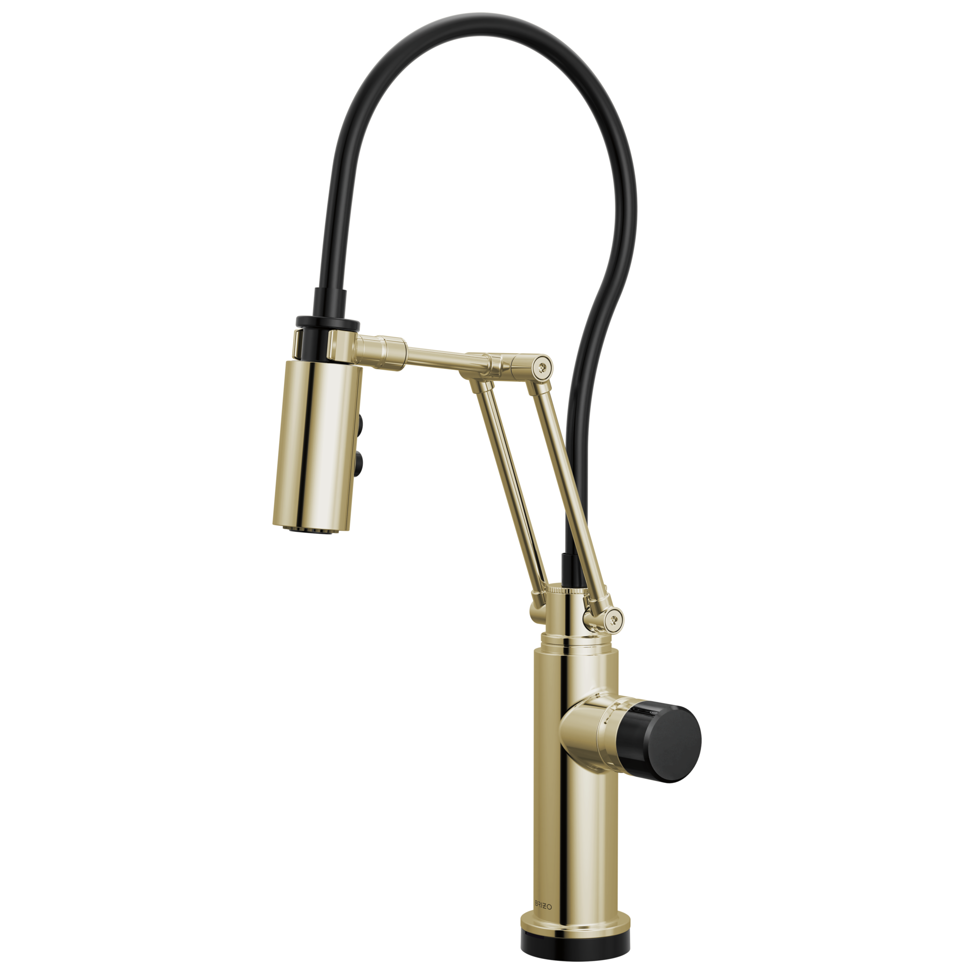 Brizo Odin Mezcladora Articulante SmartTouch® — Níquel Pulido — Perilla con Cristal Negro