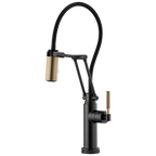 Brizo Litze Mezcladora Articulante SmartTouch® — Manija Knurled — Negro Mate/Oro Luxe