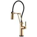 Brizo Litze Mezcladora Articulante SmartTouch® — Manija Knurled — Oro Luxe