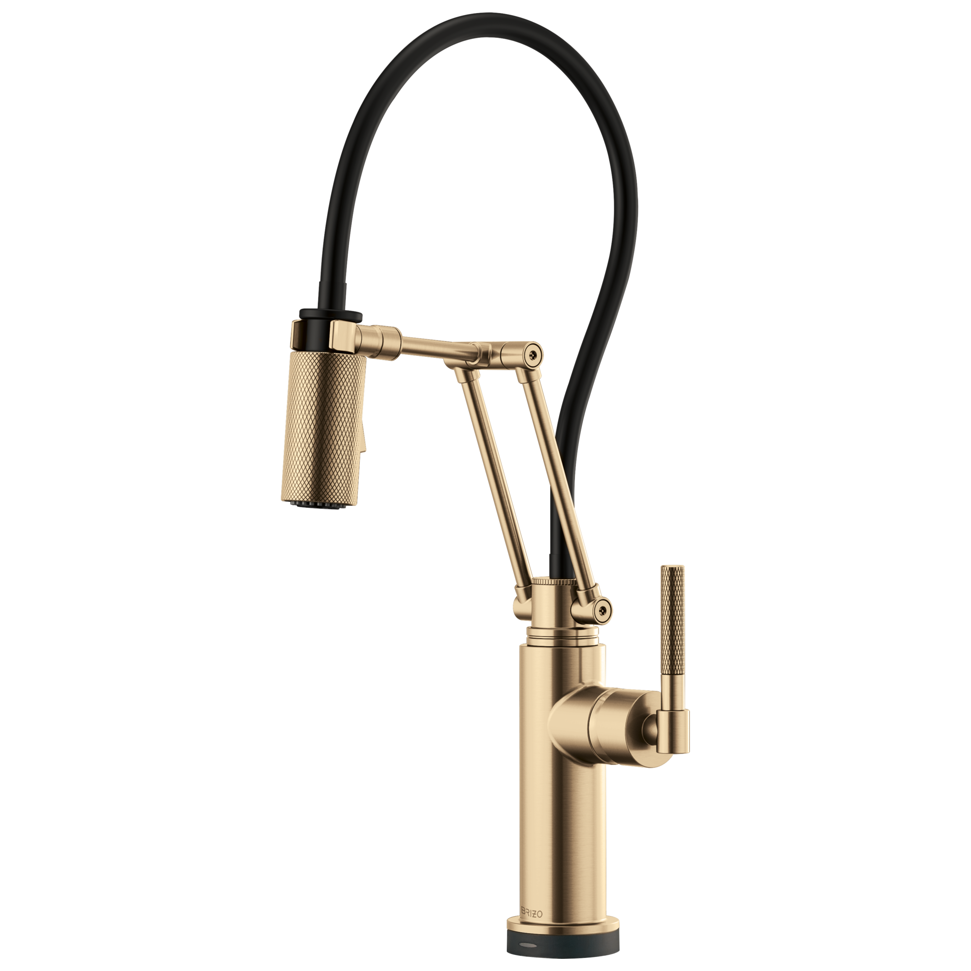 Brizo Litze Mezcladora Articulante SmartTouch® — Manija Knurled — Oro Luxe