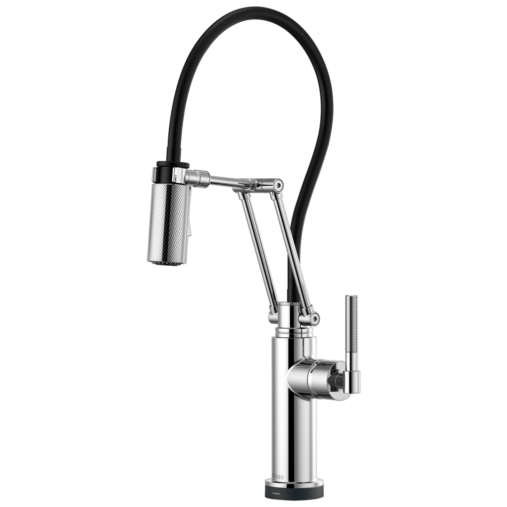 Brizo Litze Mezcladora Articulante SmartTouch® — Manija Knurled — Cromo