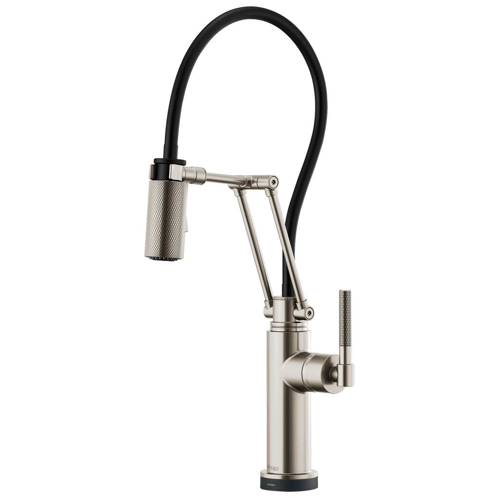 Brizo Litze Mezcladora Articulante SmartTouch® — Manija Knurled — Acero Inoxidable