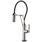 Brizo Litze Mezcladora Articulante SmartTouch® — Manija Knurled — Acero Inoxidable