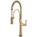 Brizo Litze Mezcladora Semi-Profesional SmartTouch® — Manija Knurled — Oro Luxe