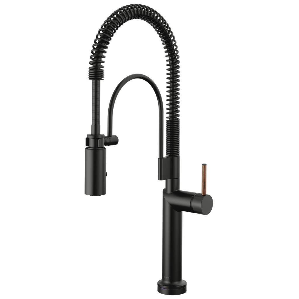 Brizo Odin Mezcladora Semi-Profesional SmartTouch® — Negro Mate — Manija de Madera