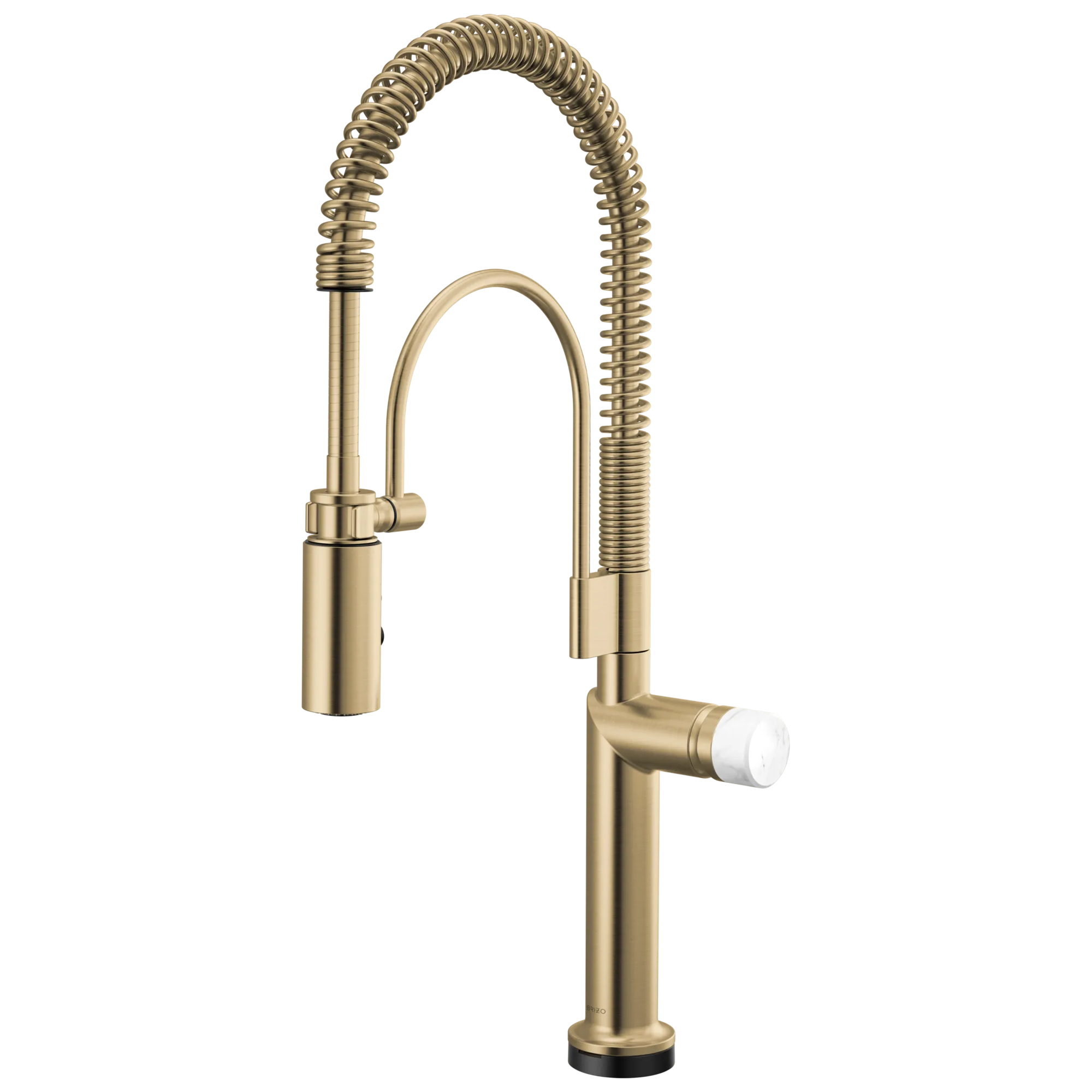 Brizo Odin Mezcladora Semi-Profesional SmartTouch® — Oro Luxe — Perilla de Mármol Blanco