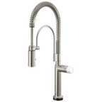 Brizo Odin Mezcladora Semi-Profesional SmartTouch® — Acero Inoxidable — Perilla de Mármol Blanco