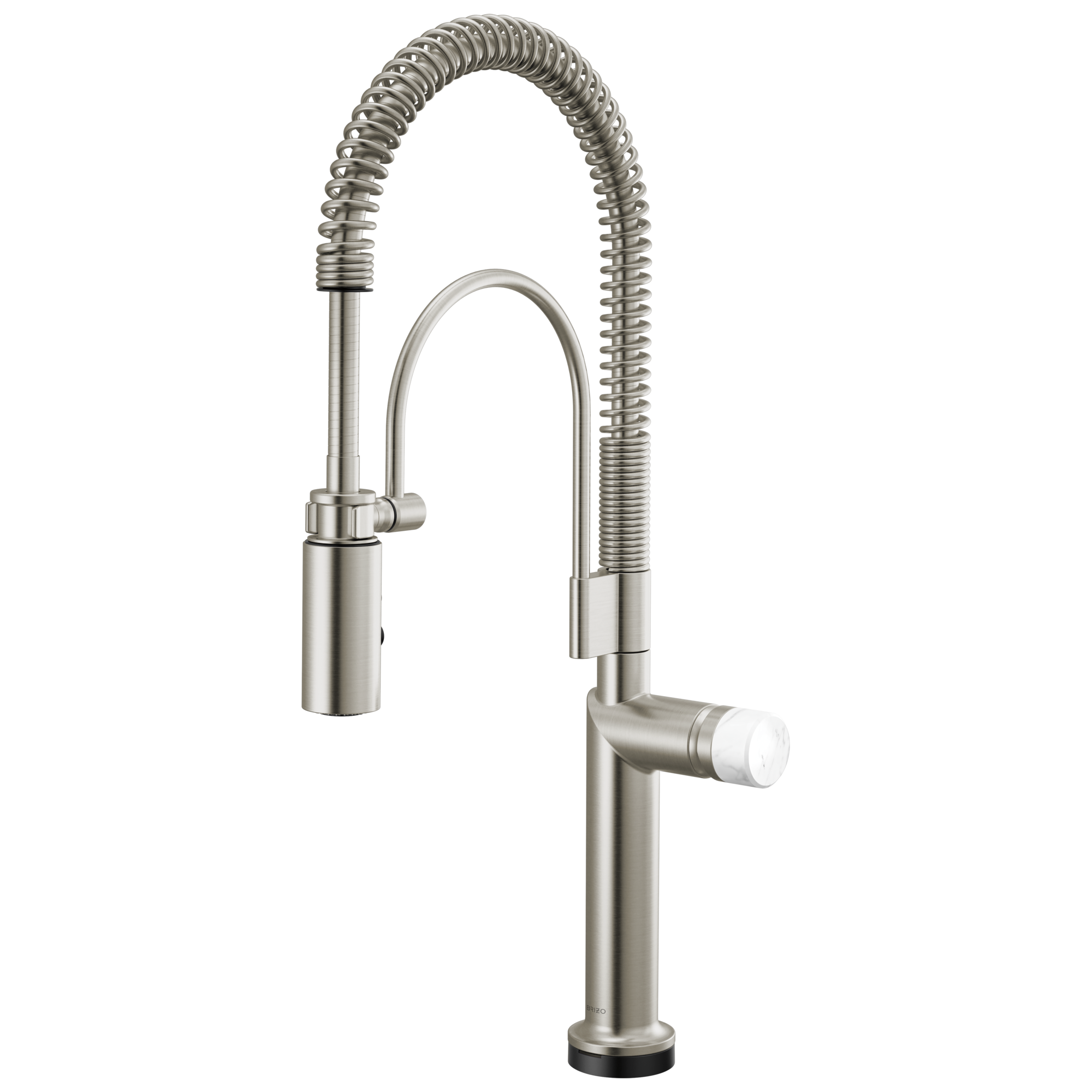 Brizo Odin Mezcladora Semi-Profesional SmartTouch® — Acero Inoxidable — Perilla de Mármol Blanco