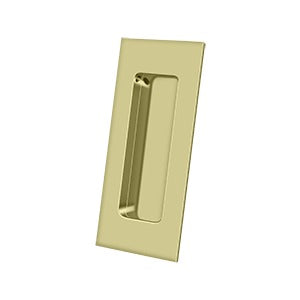 Deltana Jaladera Empotrada Rectangular de Uso Rudo 4" — Latón Pulido sin Recubrimiento