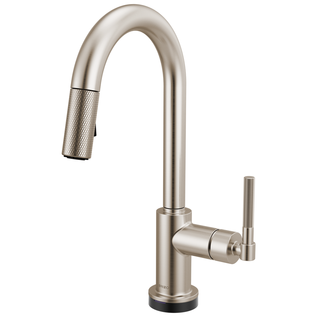 Brizo Litze Mezcladora Prep Extraíble SmartTouch® — Surtidor en Arco, Manija Knurled — Acero Inoxidable