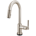 Brizo Litze Mezcladora Prep Extraíble SmartTouch® — Surtidor en Arco, Manija Knurled — Acero Inoxidable