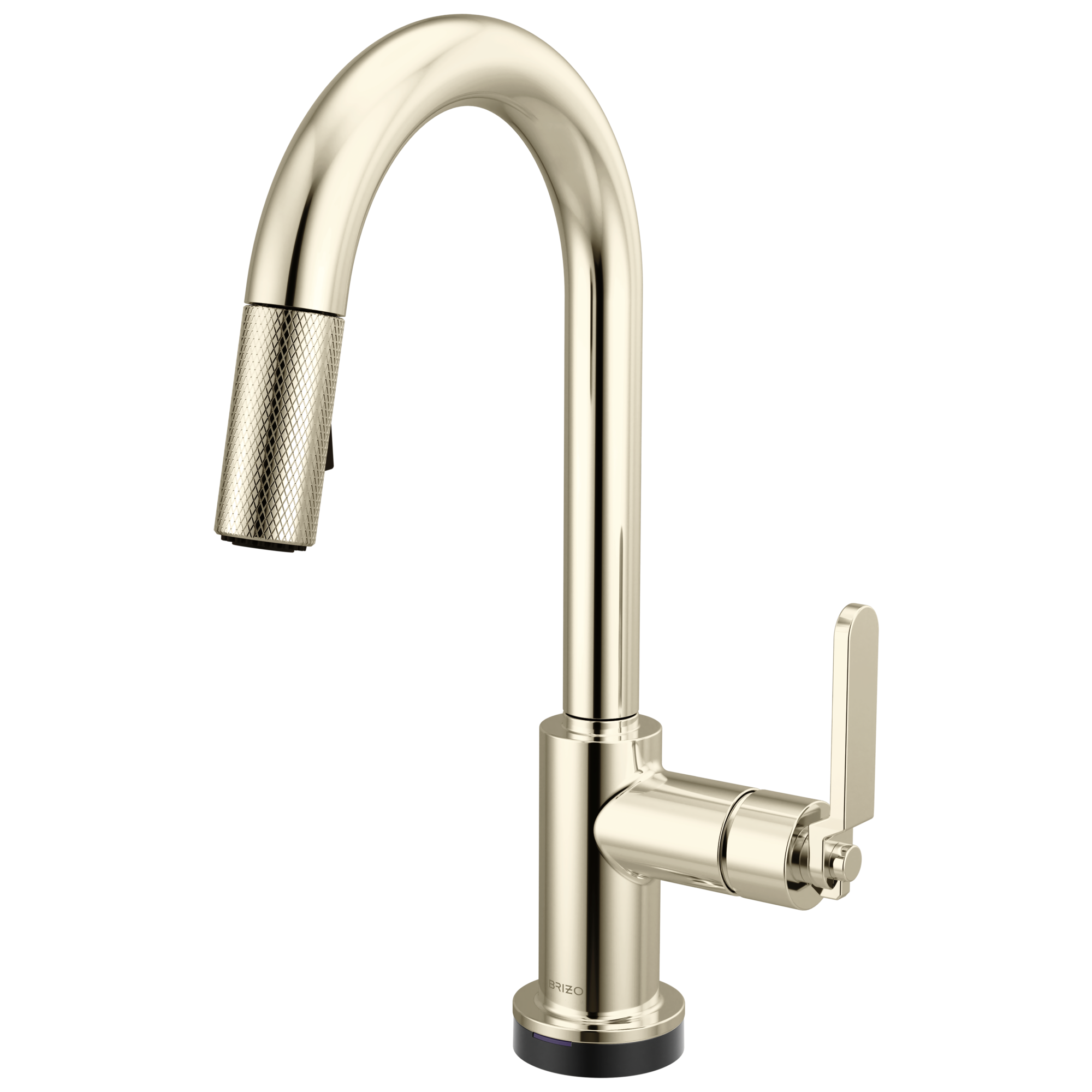 Brizo Litze Mezcladora Prep Extraíble SmartTouch® — Surtidor en Arco, Manija Industrial — Níquel Pulido