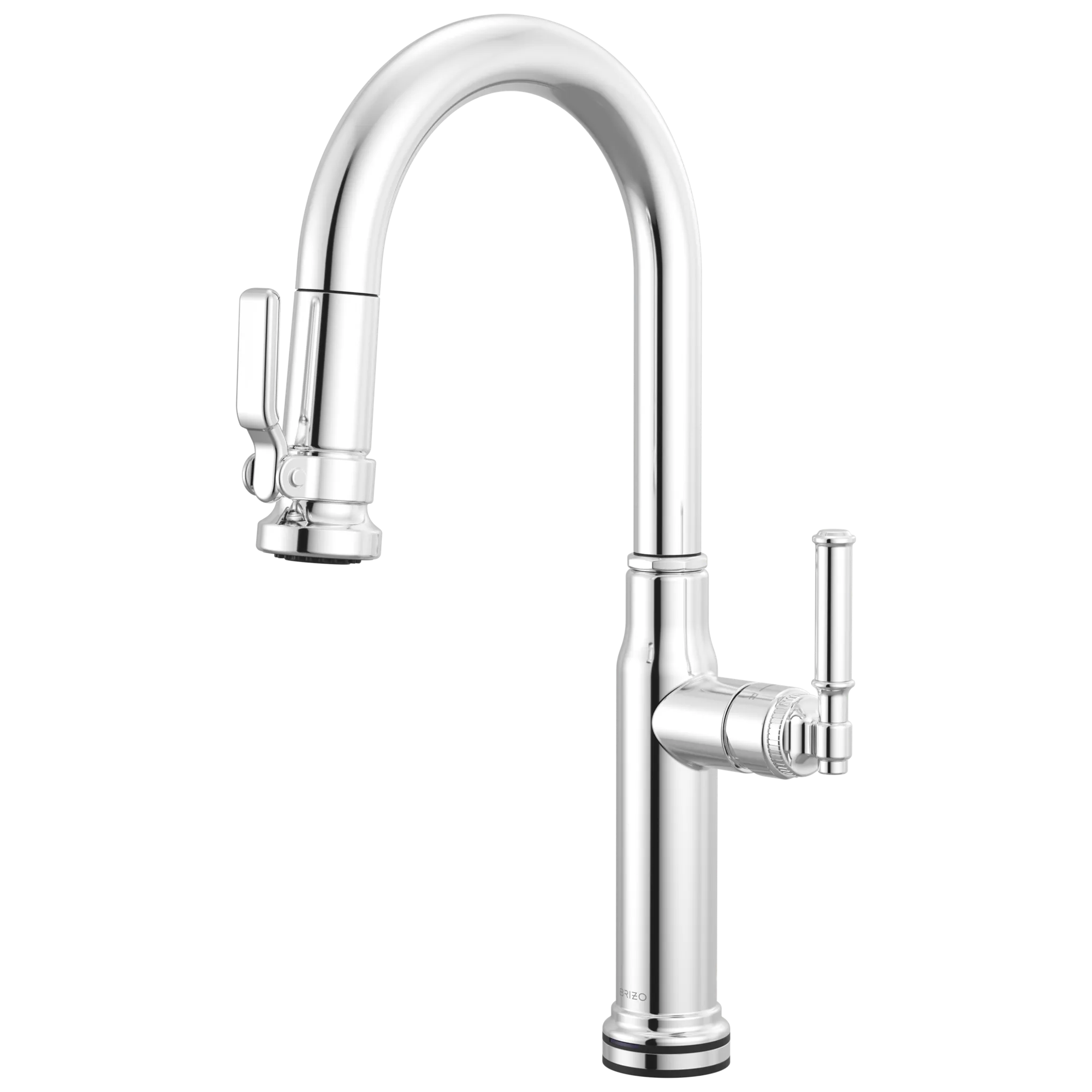 Brizo Faircroft Mezcladora Prep Extraíble SmartTouch® — Surtidor en Arco — Cromo — Manija Coin Edge