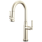 Brizo Faircroft Mezcladora Prep Extraíble SmartTouch® — Surtidor en Arco — Níquel Pulido — Manija Coin Edge