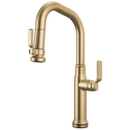 Brizo Faircroft Mezcladora Prep Extraíble SmartTouch® — Surtidor en Ángulo — Oro Luxe — Manija Industrial