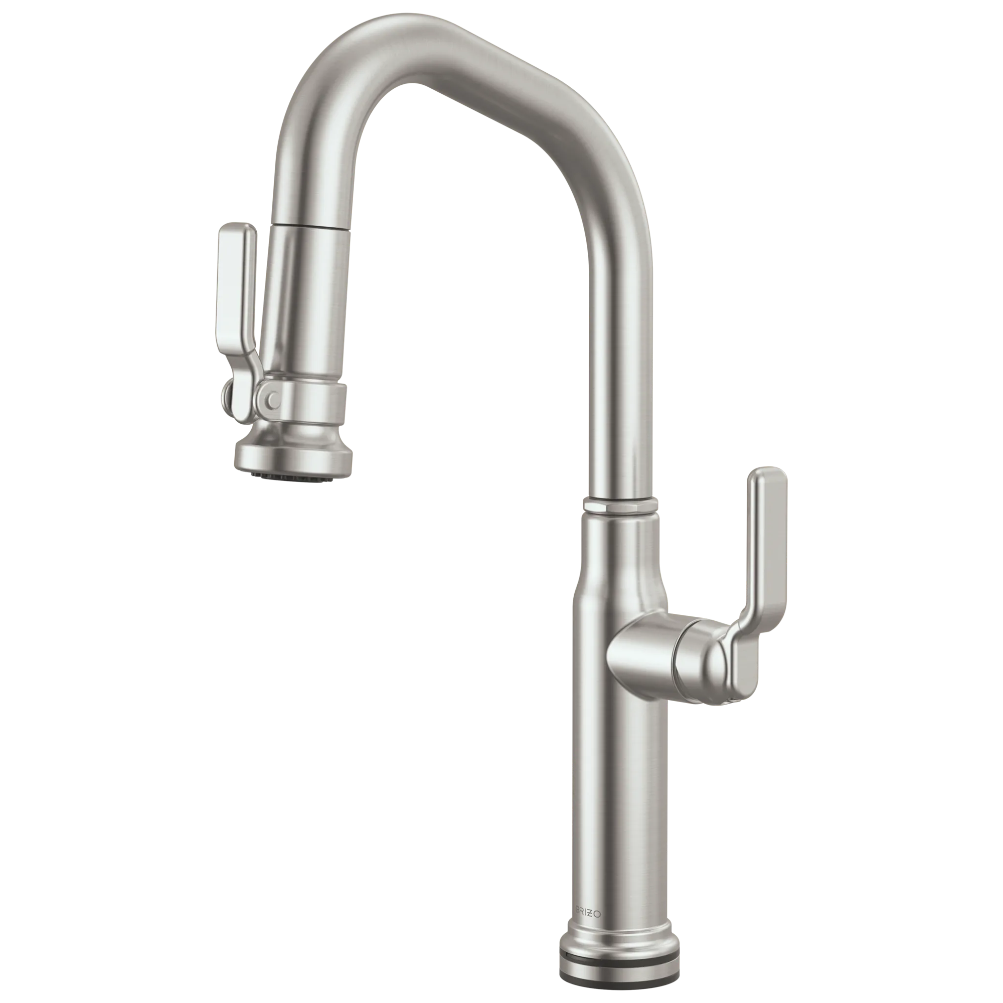 Brizo Faircroft Mezcladora Prep Extraíble SmartTouch® — Surtidor en Ángulo — Acero Inoxidable — Manija Industrial
