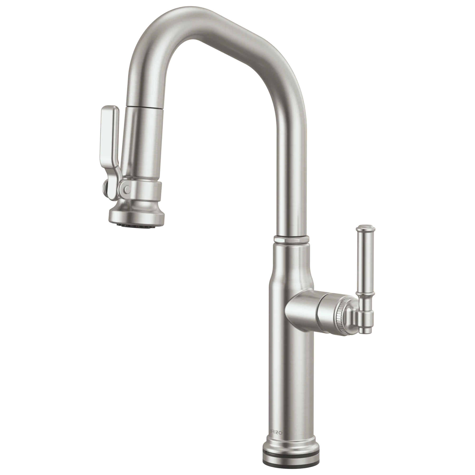 Brizo Faircroft Mezcladora Prep Extraíble SmartTouch® — Surtidor en Ángulo — Acero Inoxidable — Manija Coin Edge