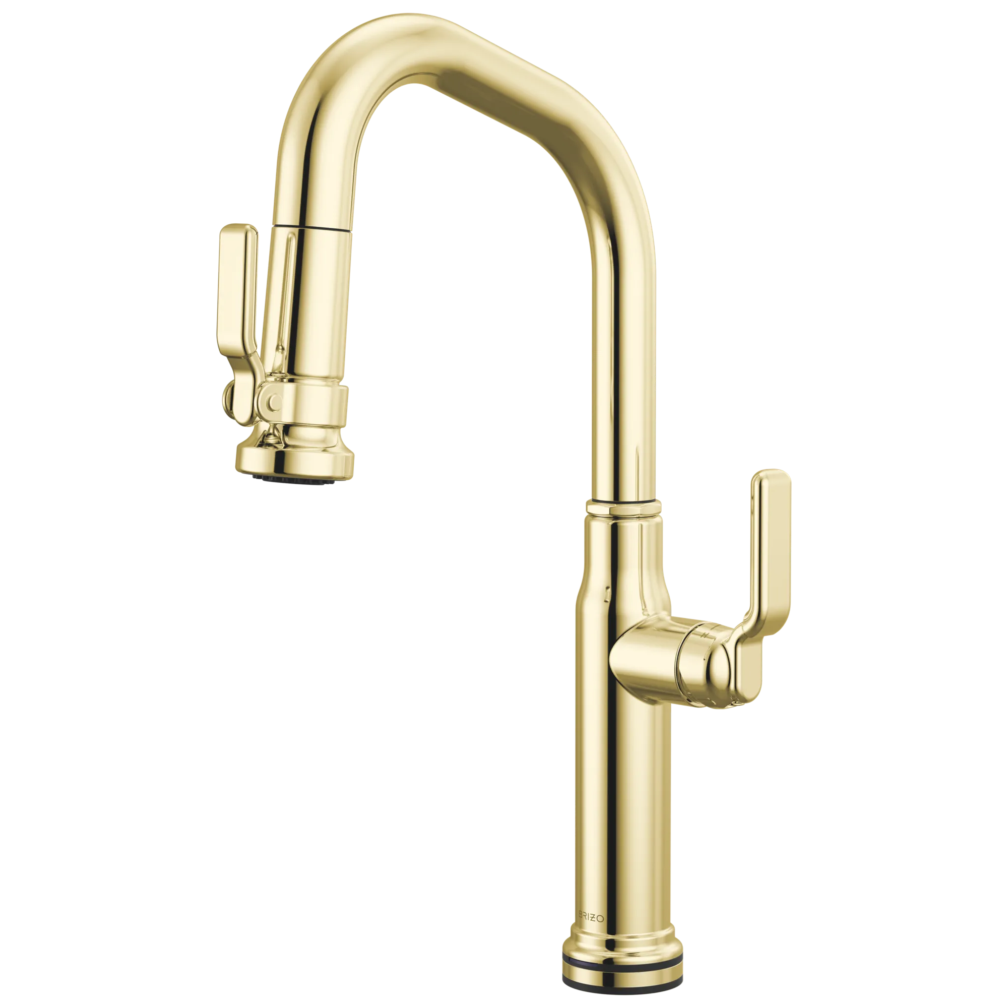 Brizo Faircroft Mezcladora Prep Extraíble SmartTouch® — Surtidor en Ángulo — Latón sin Laca — Manija Industrial