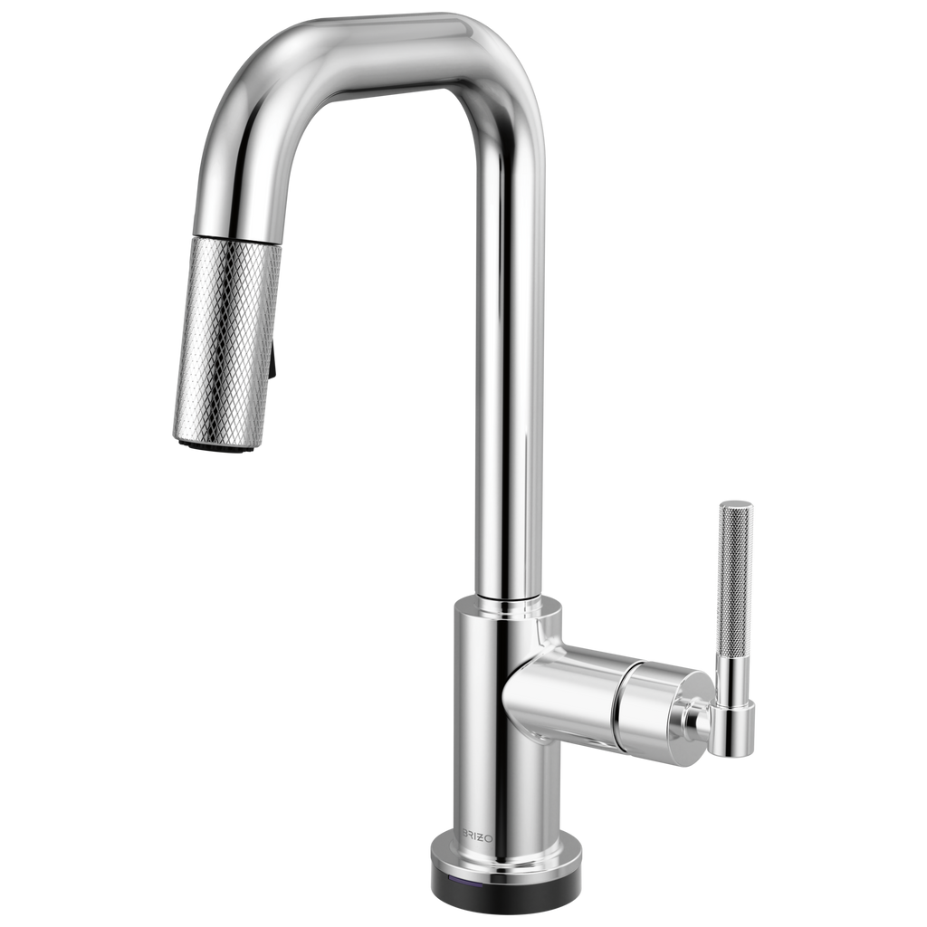 Brizo Litze Mezcladora Prep Extraíble SmartTouch® — Surtidor Cuadrado, Manija Knurled — Cromo