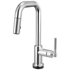 Brizo Litze Mezcladora Prep Extraíble SmartTouch® — Surtidor Cuadrado, Manija Knurled — Cromo